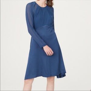 Club Monaco Blue Midi Rokinsa Silk Dress